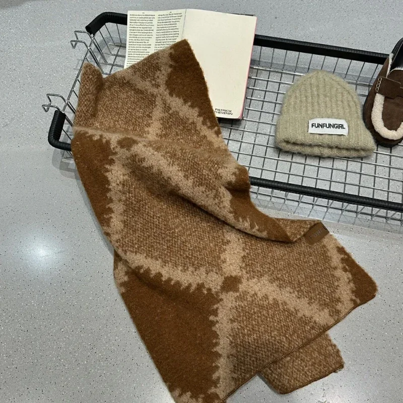 

Double-sided Scarf Women's Autumn and Winter New Warm Thickened Wool Shawl Cashmere Scarf Winter Popular Scarf Wholesale