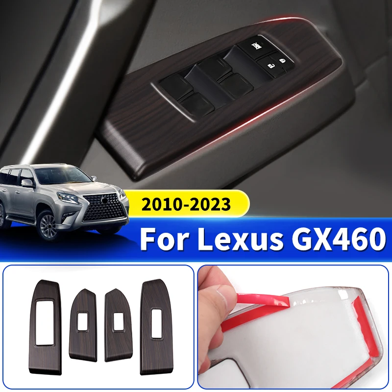 

Для Toyota Lexus 460 GX460 GX 2010 2023 крышка панели переключателей окон автомобиля 4 шт. украшение под дерево аксессуары для интерьера Стайлинг