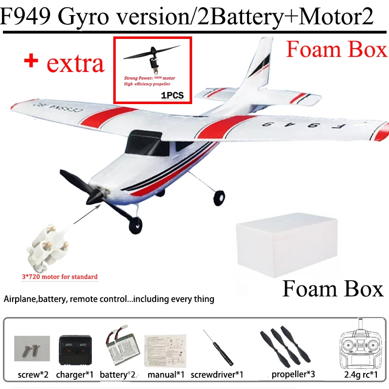 WLtoys F949 2.4G 3D6G 3Ch RC Vliegtuig Vaste Vleugel Vliegtuig Outdoor Speelgoed Drone RTF Upgrade Versie Digitale Servo F949S Met Gyroscoop