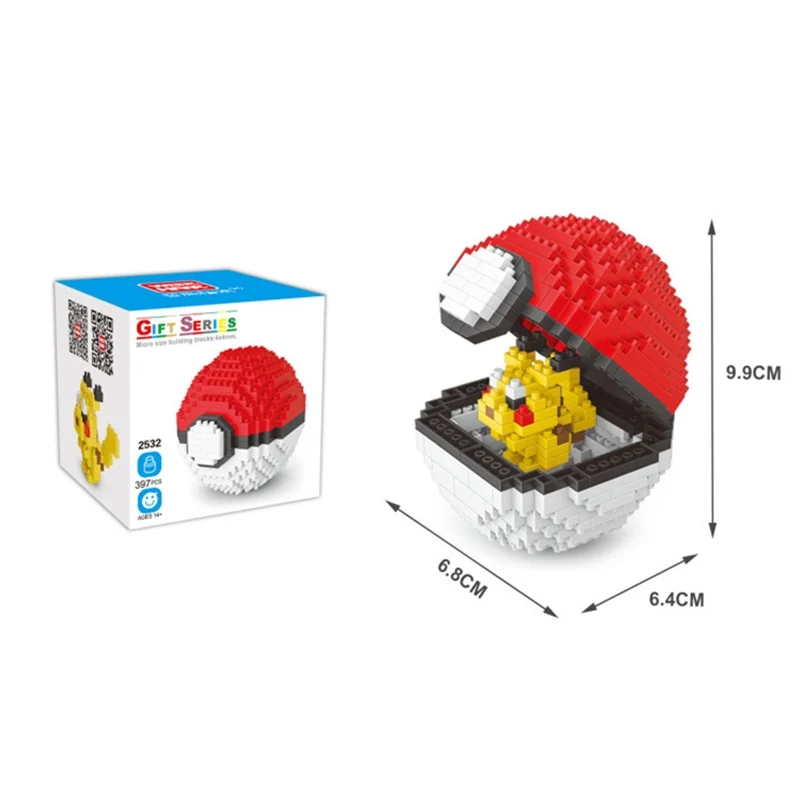 Nowe 20-stylowe klocki Poke Ball Małe cząstki Mini budynek Zabawki edukacyjne