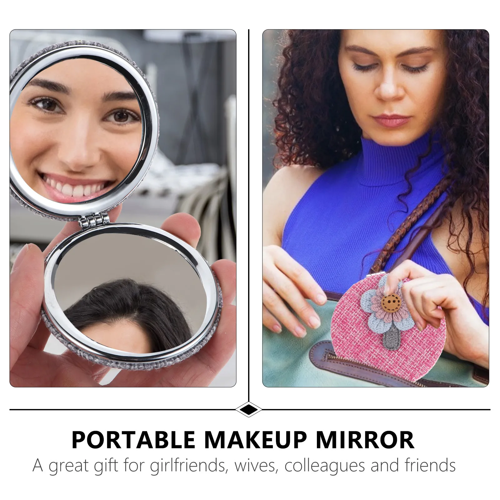 

Набор из 3 простых складных портативных зеркал с гладкими краями для макияжа, для девочек, для домашнего использования