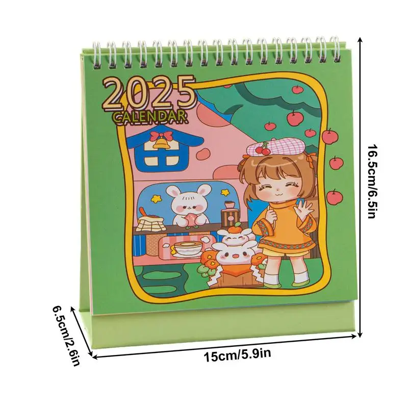 2025 ปฏิทินตั้งโต๊ะขนาดเล็กน่ารัก Daily Planner ปฏิทินหนังสือ 2025 รายวันตารางรายเดือน Table Planner น่ารักการ์ตูน