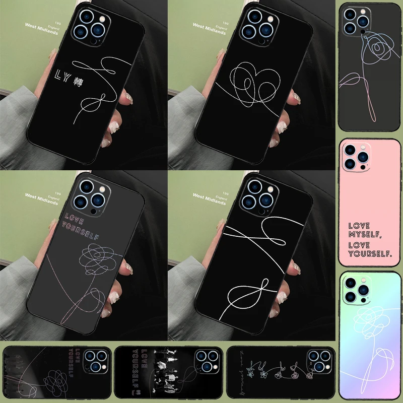 Чехол Love Yourself Funda для iPhone 15 14 16 Pro Max 11 12 13 Pro Max Mini XR 16e 16 15 Plus, чехол для телефона Чехол Love Yourself Funda для iPhone 15 14 16 Pro Max 11 12 13 Pro Max Mini XR 16e 16 15 Plus, чехол для телефона