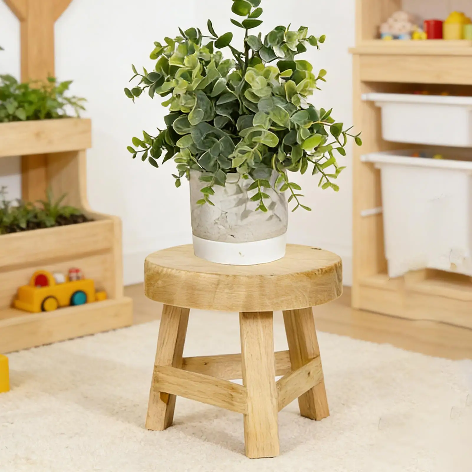 

Деревянная подставка для растений, круглая полка для цветов, высокий табурет-подставка для цветочных горшков, для использования в помещении и на улице, для балкона