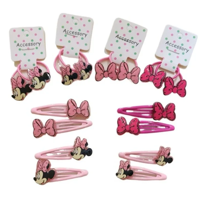 

Disney The Minnie Mouse веревка для волос зажим для волос милые мультяшные заколки с бантом BB резинка шпилька эластичный головной убор подарки для девочек