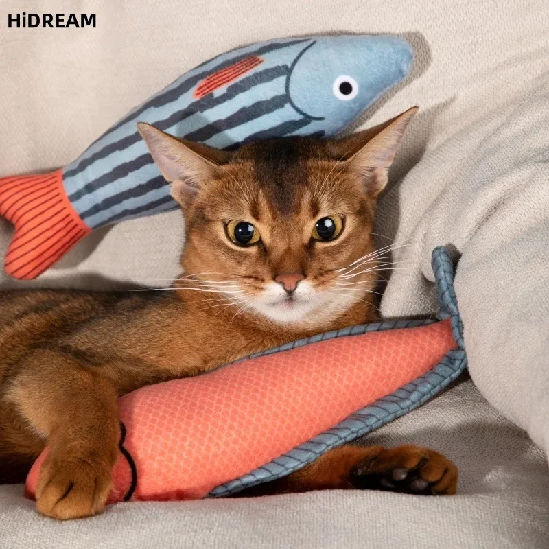 

HiDREAM Interactive Chew Toy Cat Toy Catnip 3D Simulation Goldfish Toys Pillowfish Interactive Bite Plush Toys Cat Supplies