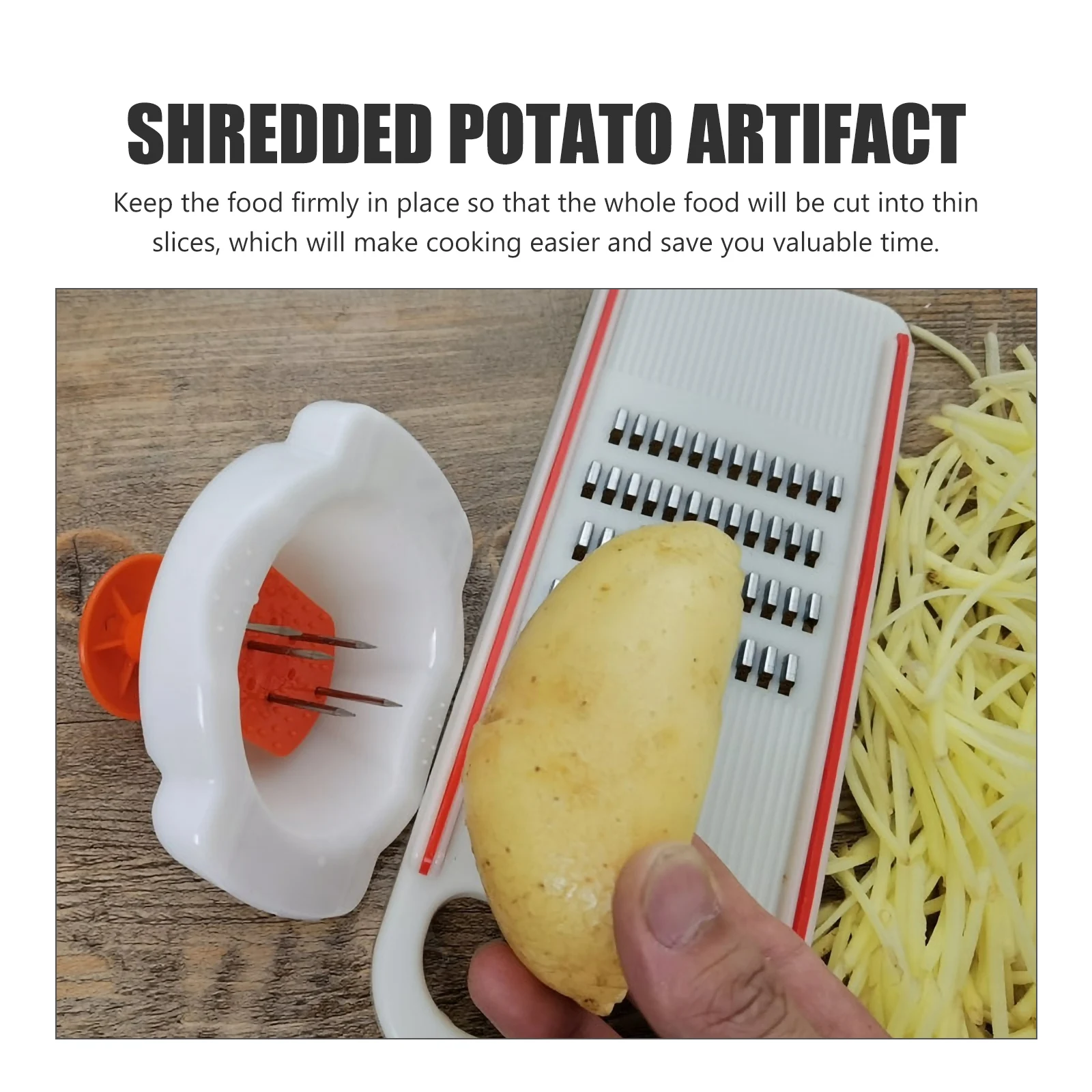

3 Pcs Vegetable Potato Shredder Onion Dicer Chopper Handguard Kitchen Tool Food Stainless Steel Carrot Slicer