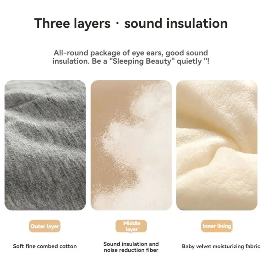 1Pcs Noise-reducing Anti-noise Earmuffs 2 in 1 Adjustable Eye Mask Sound Insulation Insulated Sleep Earplugs