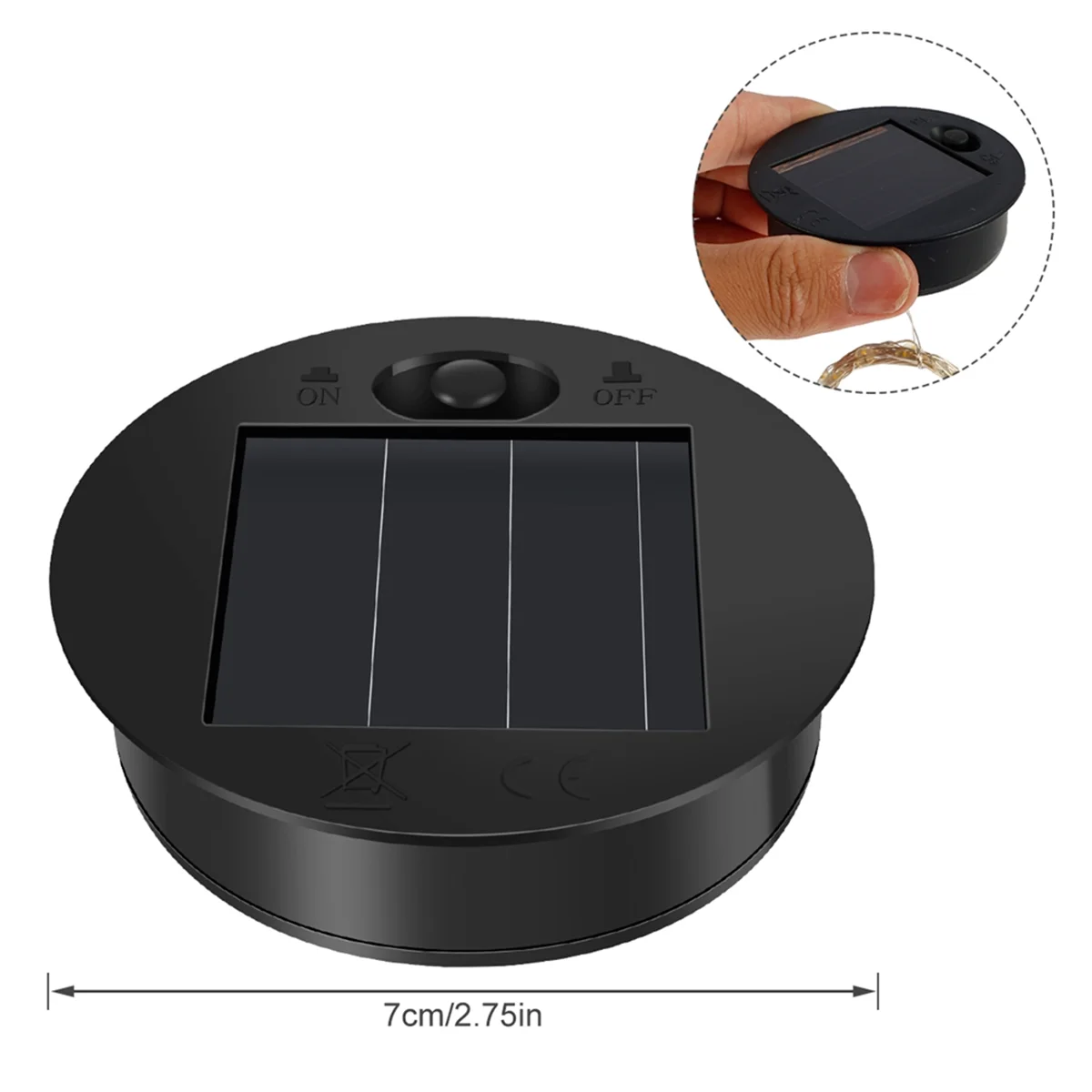 ABZV-2 個ソーラーライト交換用トップ LED ソーラーパネルランタン蓋屋外吊り提灯用 IP65 防水