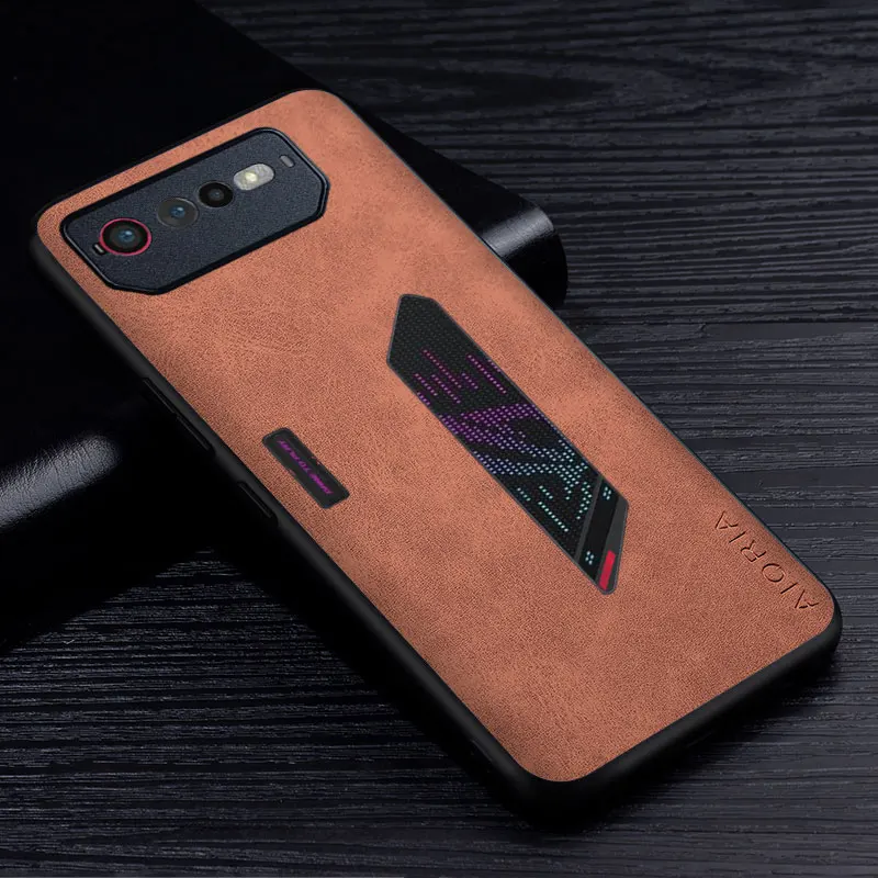 Premium PU Leather Case for Asus ROG Phone 7 6 Scratch-Resistant Solid Color Protective Cover