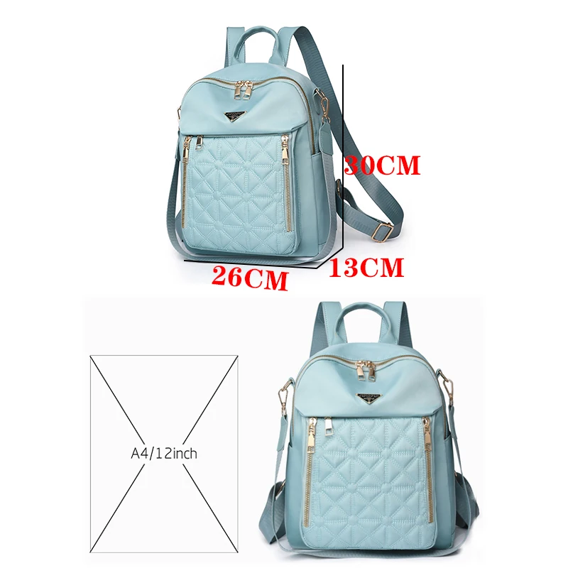 Solid Color Fashion Ladies Backpack High Quality Nylon Multifunctional Ladies Student Bag New Women Shoulder Bags Travel Bag Sac