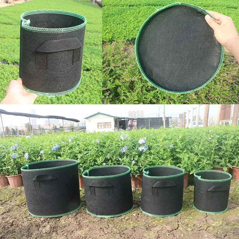 Bolsas de cultivo de verduras/Flores/plantas, macetas de tela de aireación con asas, no tejidas, gruesas, 2/3/5/7/10 galones