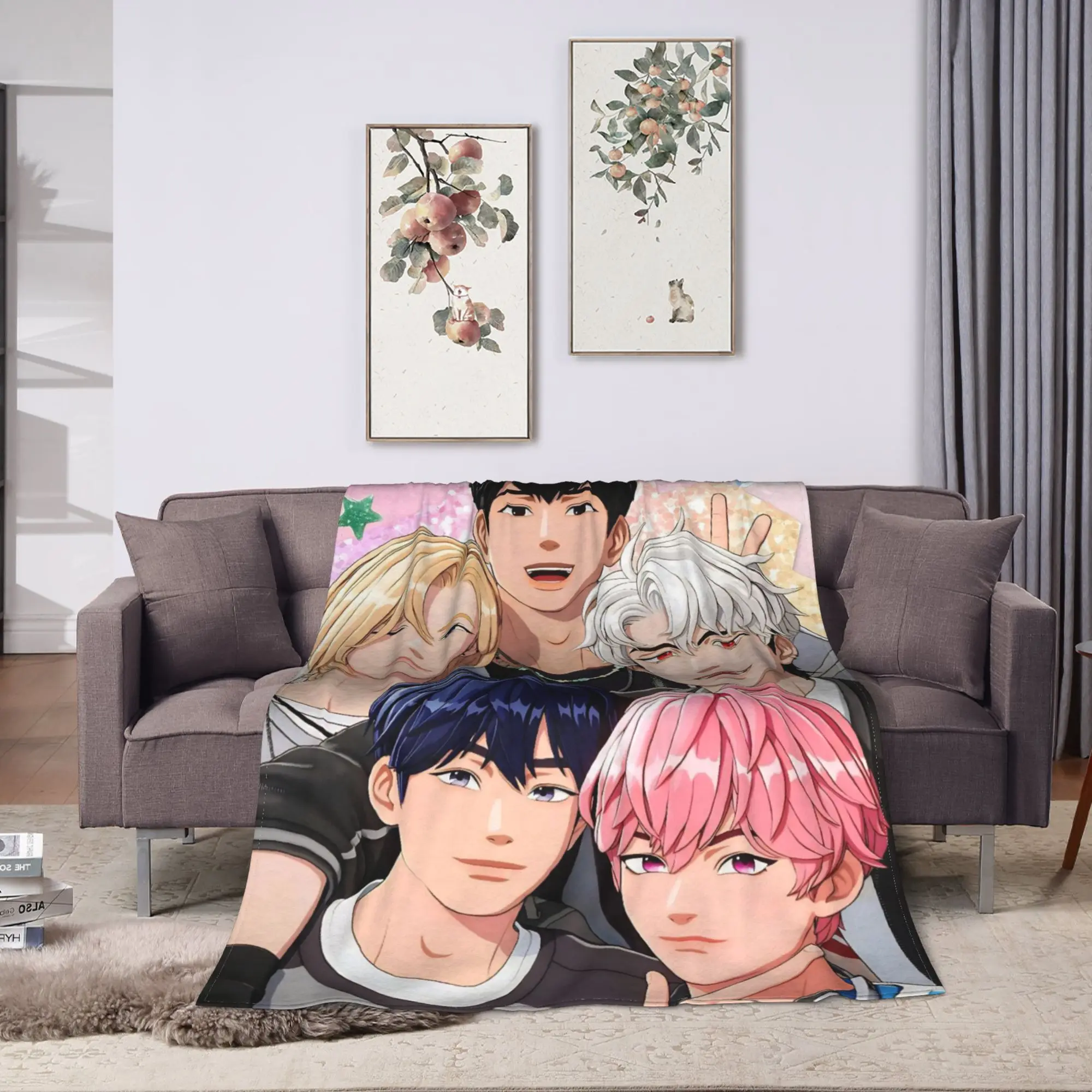 Kpop PLAVE Caligo pt  Blankets Soft Funny Plush Throw Blanket For Couch Chair Sofa Bed Travel Office Flannel Bedspread Bed Cover