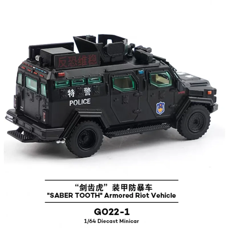 New Product 1/64 Scale Off-road Police Jeep Miniature Model DIY Handmade Painted Scene Matching Toy Ornaments Gifts Collectibles
