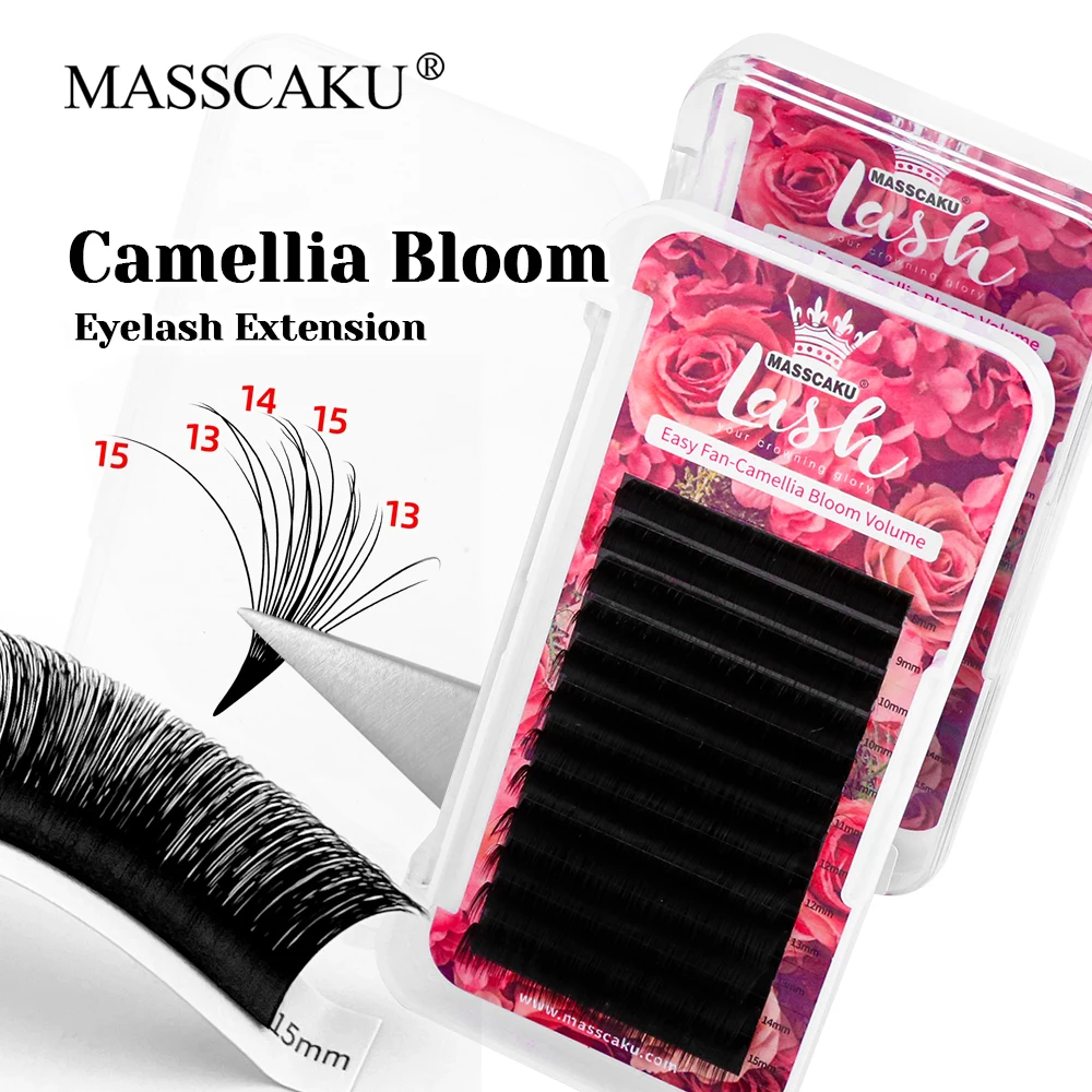 

MASSCAKU Customized Private Label 1 Second Blooming Eyelash Fluffy Long-lasting Automatic Flowering Eyelashes for Beauty Salon