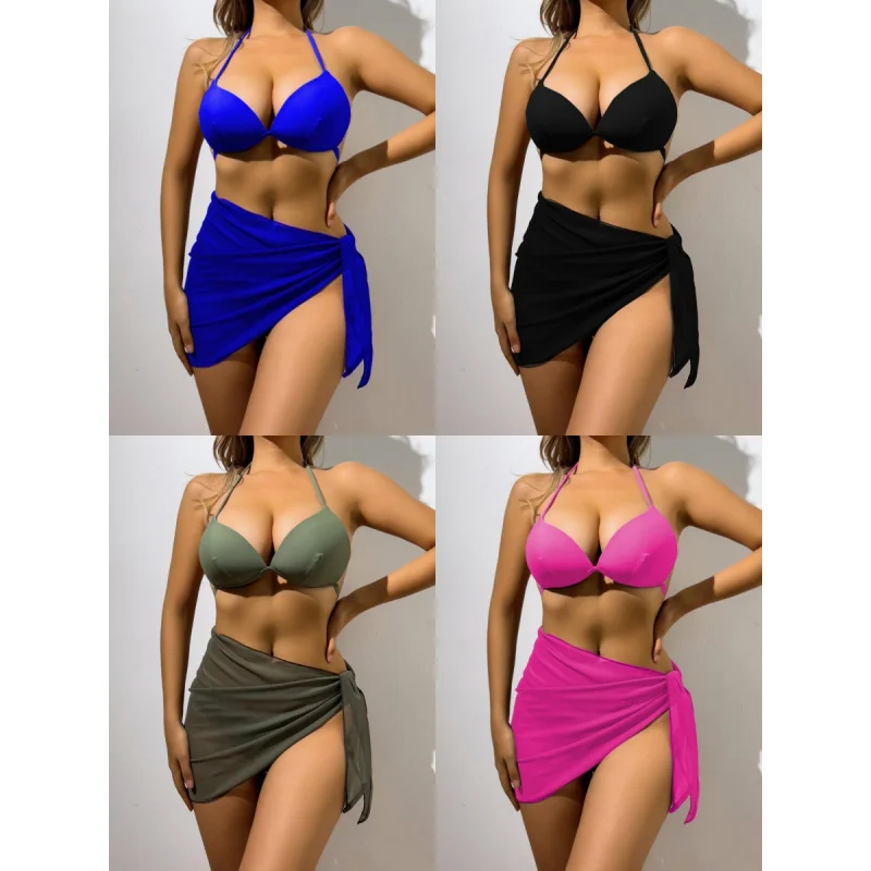 

Three-Piece Gauze Skirt Swimsuit, Popular Bikini, Internet Celebrity, Popular, New