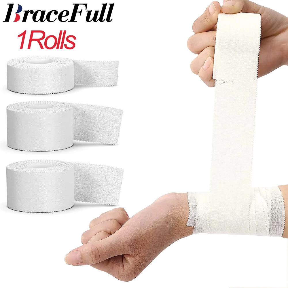 

2.5/3.8/5cm 9.1Meters Sport Athletic Waterproof Cotton White Boxing Adhesive Tape Strain Injury Support Sport Binding Bandage