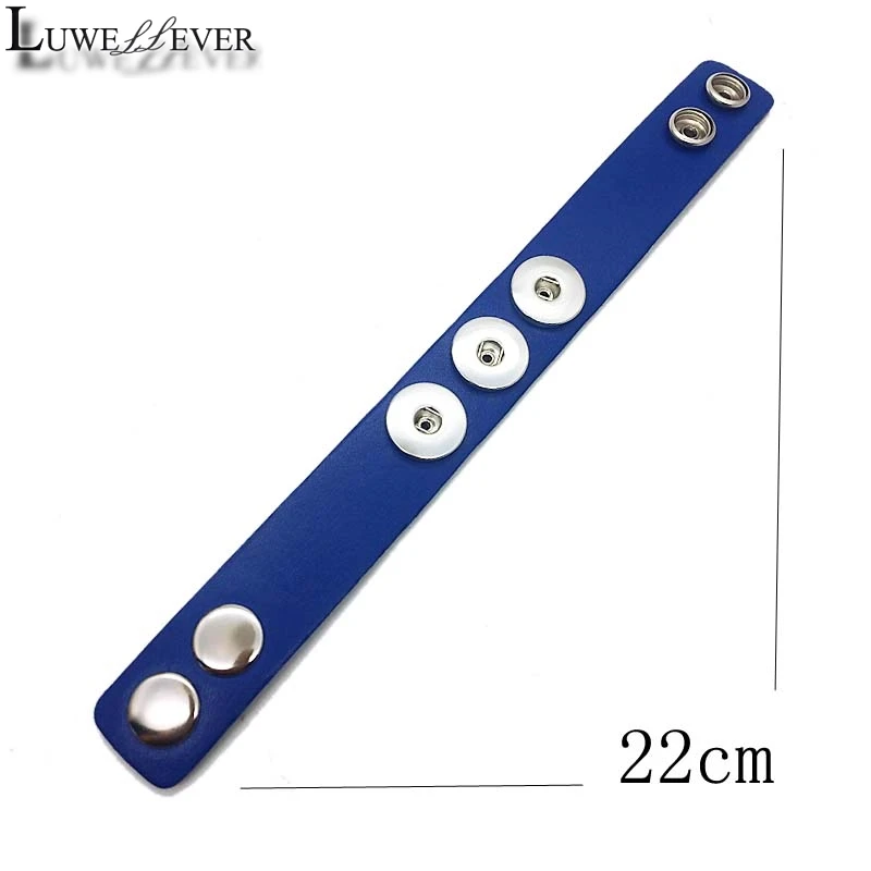 9 Colors 209 Original Genuine Leather Retro Bracelet 18mm Snap Button Charm Jewelry For Women Teenagers Men