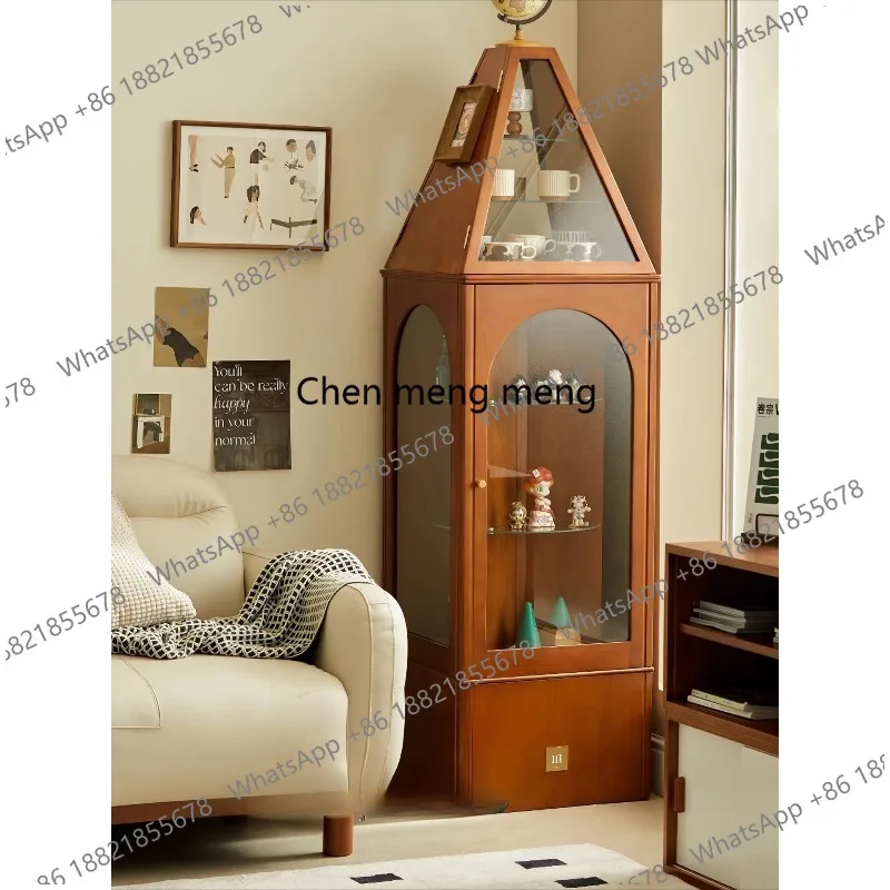 Living room, rotating bookshelf, electric corner cabinet, multi-functional multi-sided display cabinet