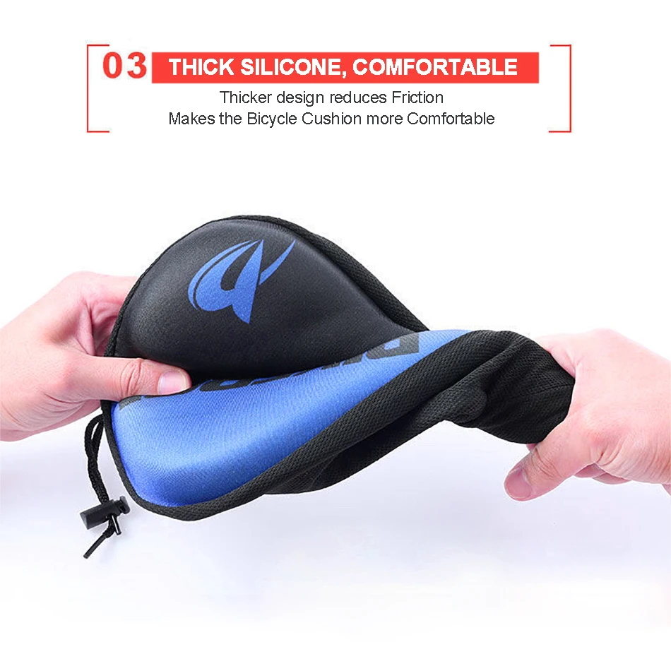 3D Soft Thickened Bicycle Seat Breathable Bicycle Saddle Seat Cover Comfortable Foam Seat Mountain Bike Cycling Cushion Pad