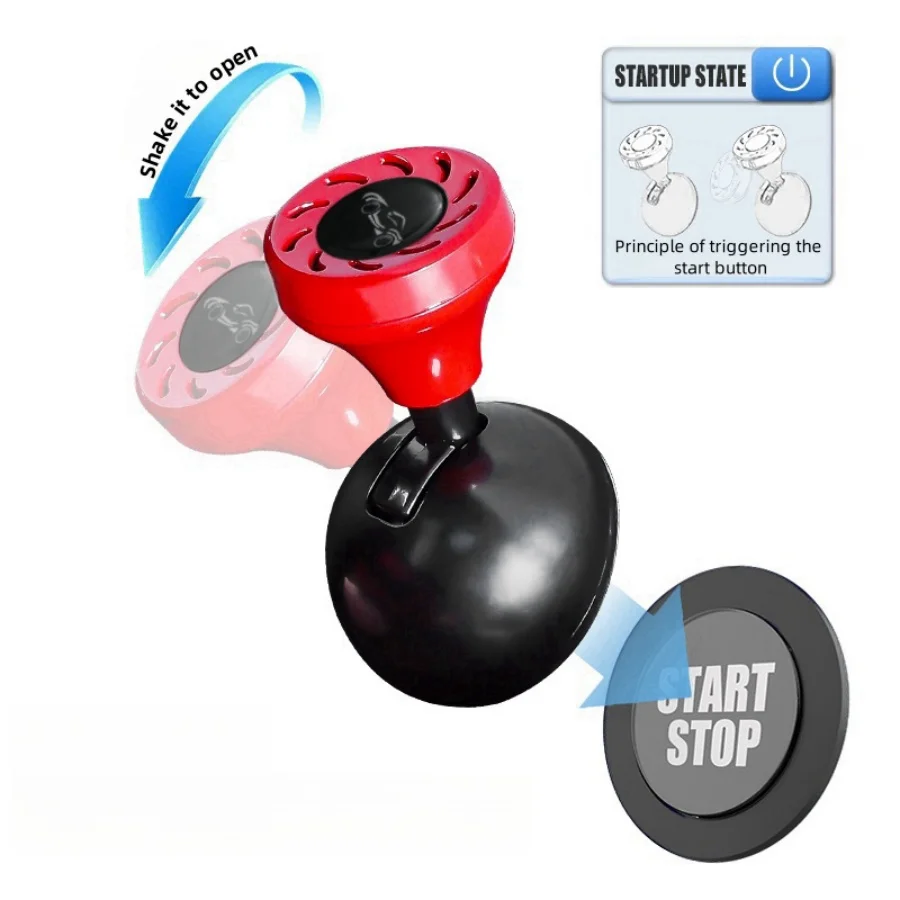 سيارة مفتاح واحد بدء غطاء زر معدني مفتاح واحد قضيب التحكم في البدء، تشغيل المحرك/إيقاف قضيب التحكم الملحقات الزخرفية #3