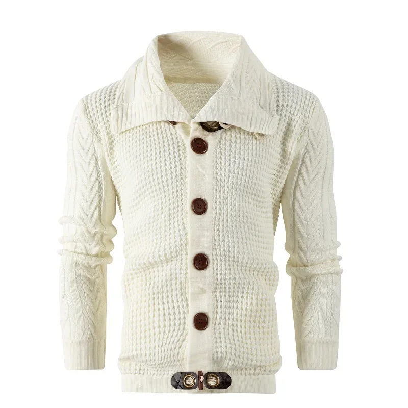 

New European and American Style Button Sweater Cardigan Loose and Warm Knitted Cardigan Coat Men