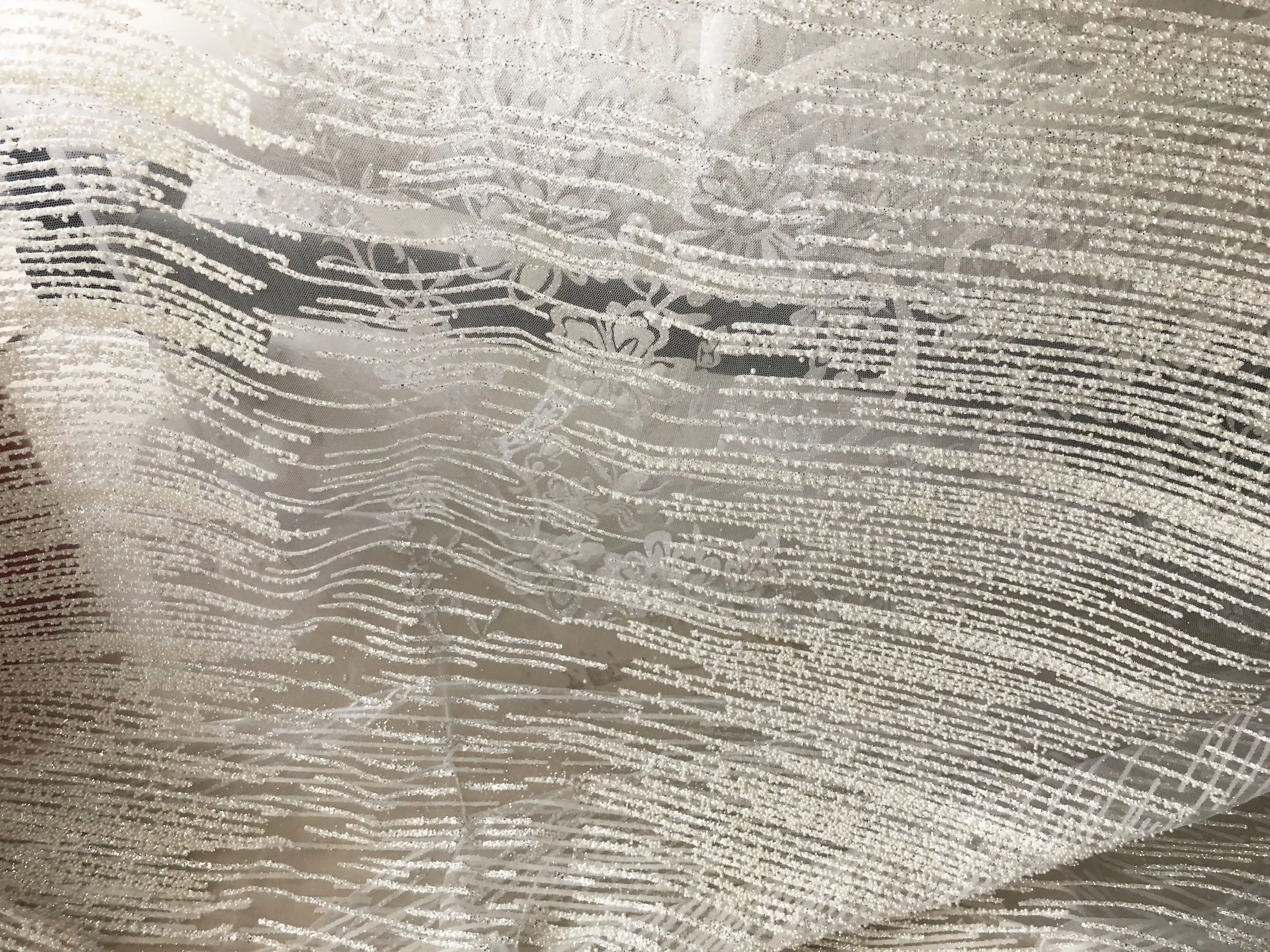 Высококачественная белая жемчужная блестящая горячая тиснение, золотистая, серебряная сетчатая ткань, шитье свадебного платья, вечернее платье, кружевная сетка, мягкая ткань