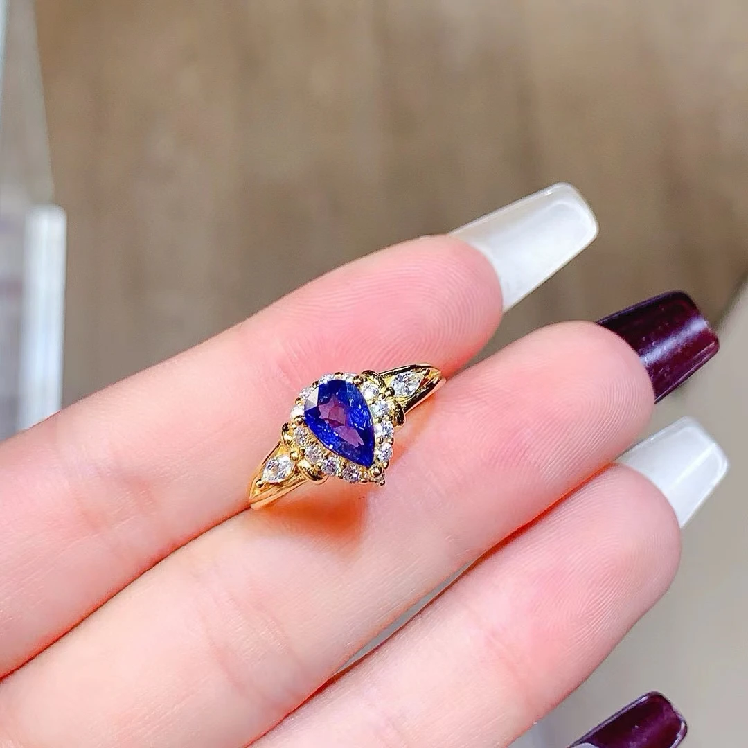 KJJEAXCMY Fine Jewelr Natural Sapphire Women's Ring S925 Pure Silver Exquisite Inlaid High Clarity Gem Party Birthday Christmas