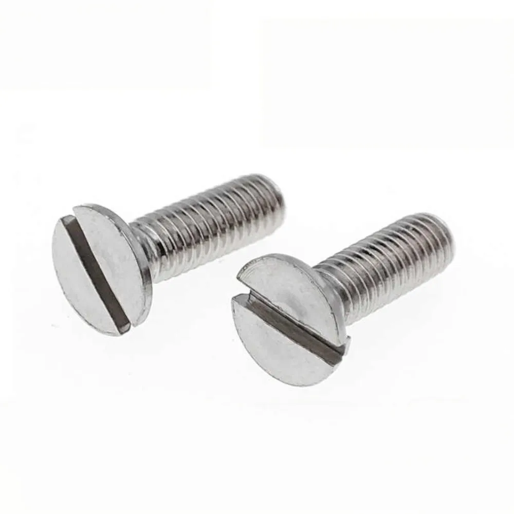 Slotted Flat Countersunk Head Machine Screw GB68 Standard M3 M4 M5 304 Stainless Steel Metric Thread Bolt for Assembly 5-30mm
