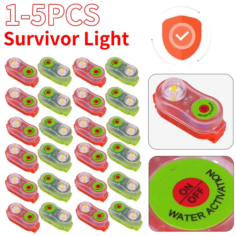1-5 pezzi LED giubbotto di salvataggio luce di sicurezza a risparmio energetico localizzatore personale luce di segnalazione giubbotto di salvataggio per il nuoto pesca in mare