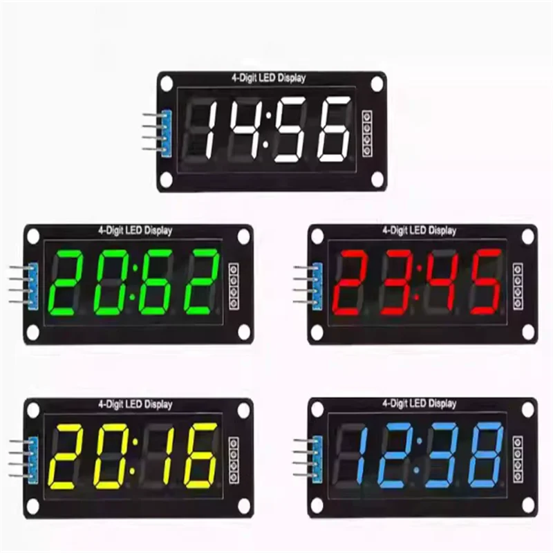 Módulo de Display Digital TM1637 de 0,56 Polegadas com Quatro Dígitos e Sete Segmentos para Relógio Eletrônico com Exibição de Horas