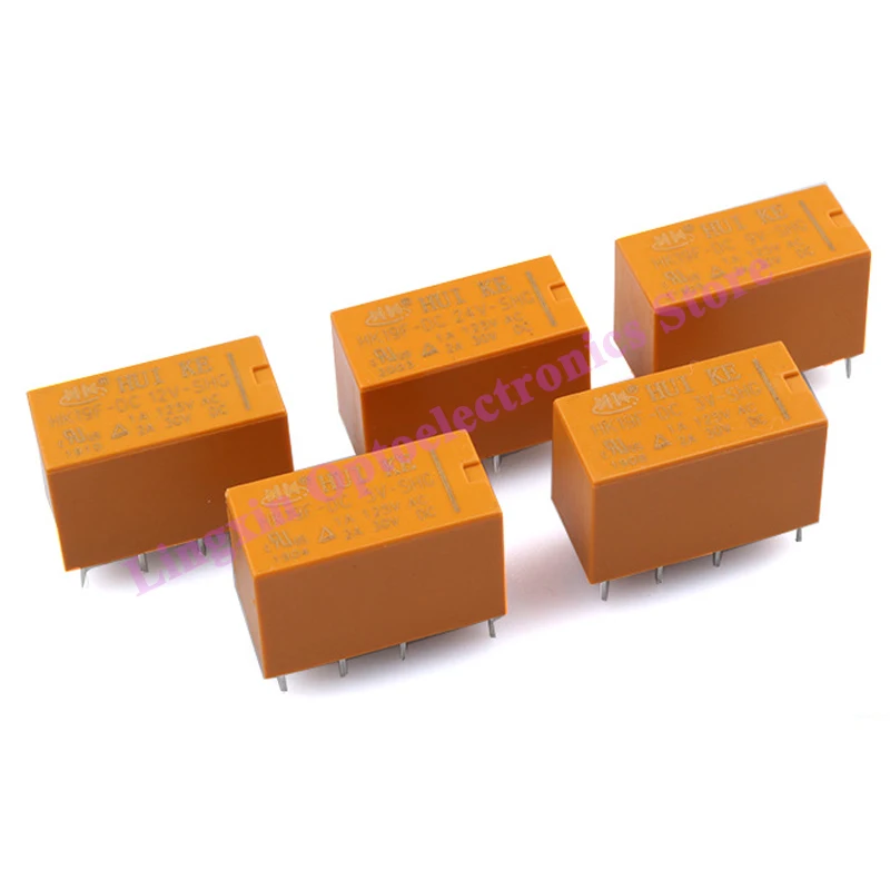 5PCS Coil DPDT 8 Pin 2NO 2NC Mini Power Relays PCB Type HUI KE HK19F HK19F-DC5V-SHG HK19F-DC12V-SHG HK19F-DC24V-SHG Relay 5V 12V