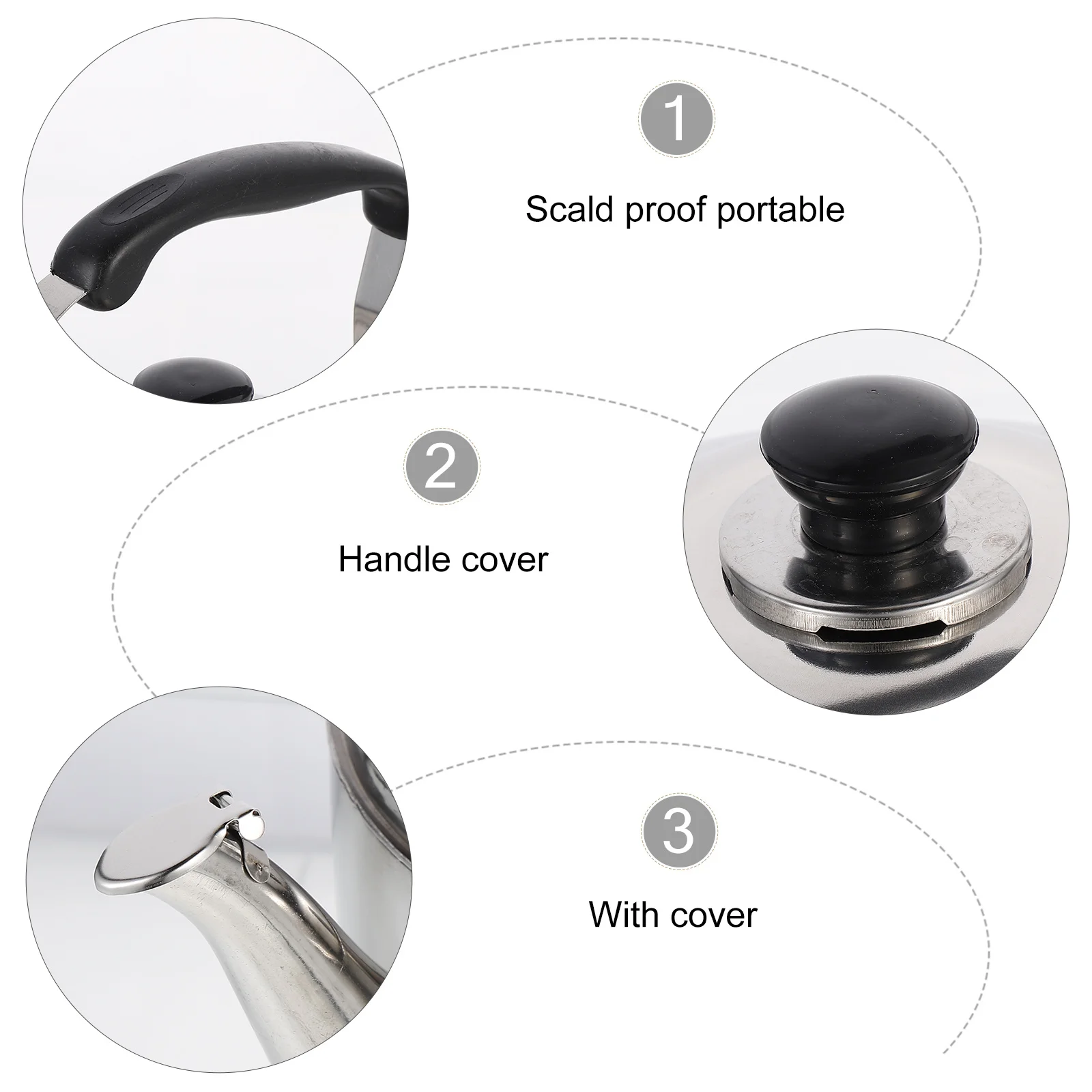 

Stainless Steel Gas Stove Large Capacity Heating Water Kettle Sounding Teakettle Boiling Alarm Whistle for Home