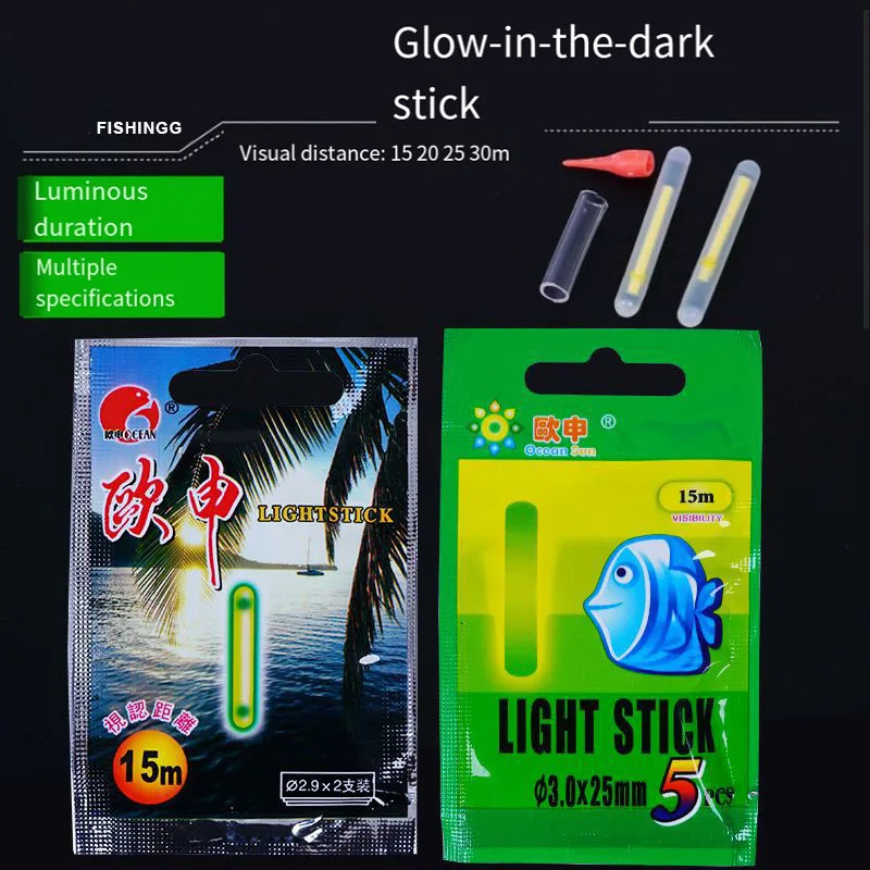 50/100pcs Fishing Float Light Stick Fireflies Fluorescent Lightstick Night Float Rod Light Dark Glow Stick Fishing Tackle Tools