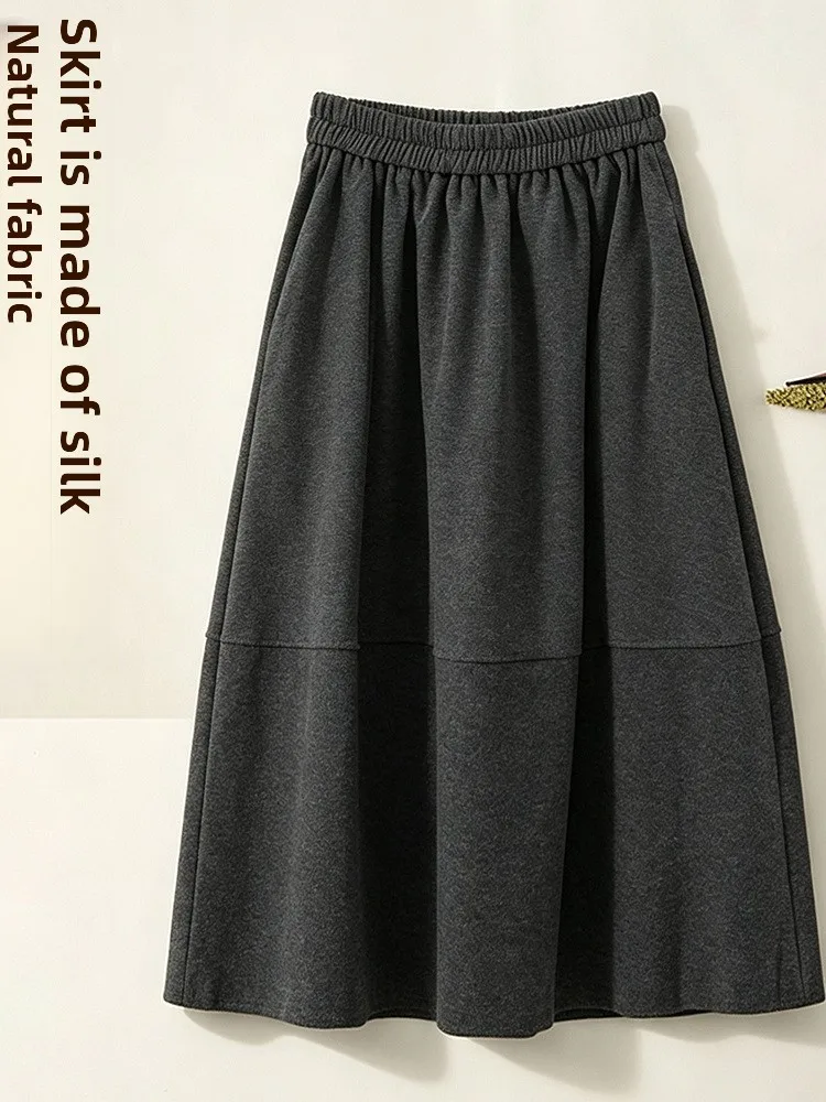 Fall Winter Thickened Woolen Balloon Flower Bud Skirt Women's High Waist Loose Fit Commute Style Fashionable Versatile Slimmi...