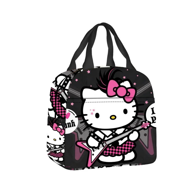 New Sanrio Hello Kitty Lunch Bags Students Portable Zipper Camping Picnic Bags Waterproof Thermal Insulated Freezer Bags Girls