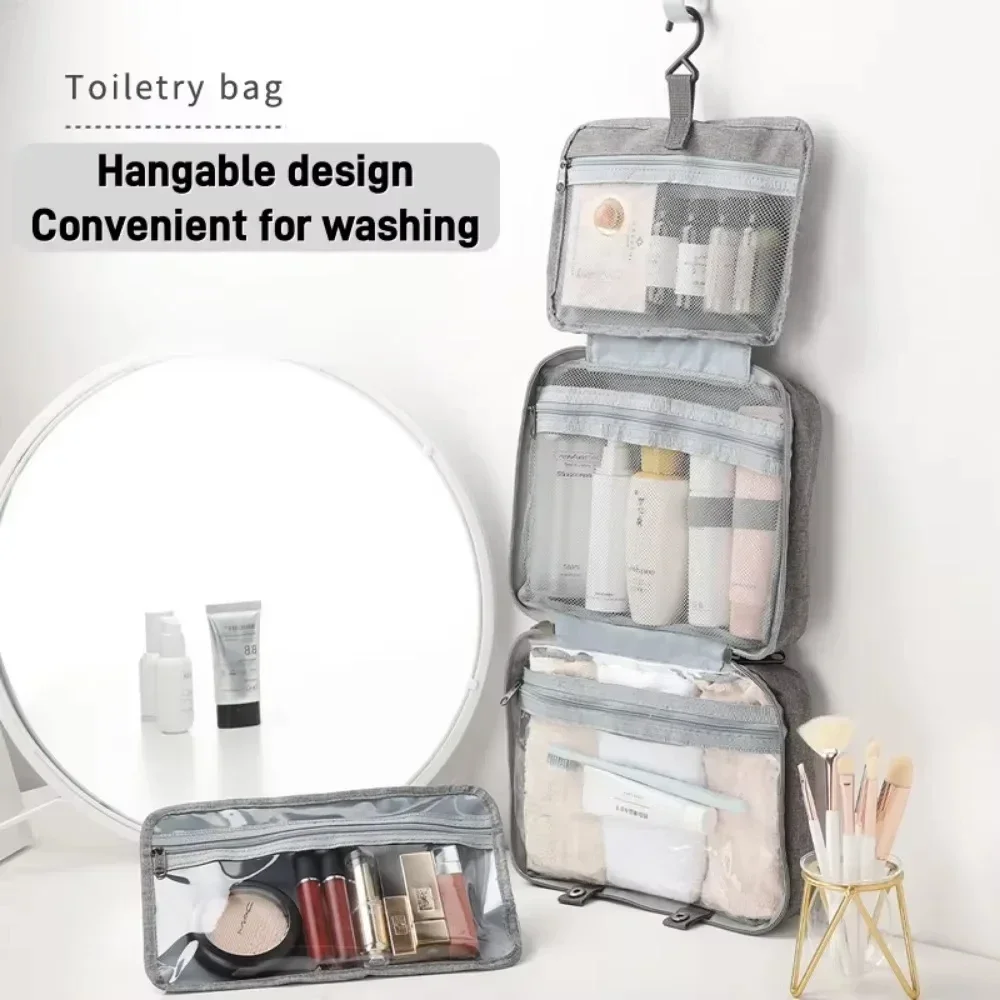 Waterproof Foldable Travel Toiletry Bag Wet-Dry Separation Cosmetic Organizer for Women, Portable Makeup Storage Pouch