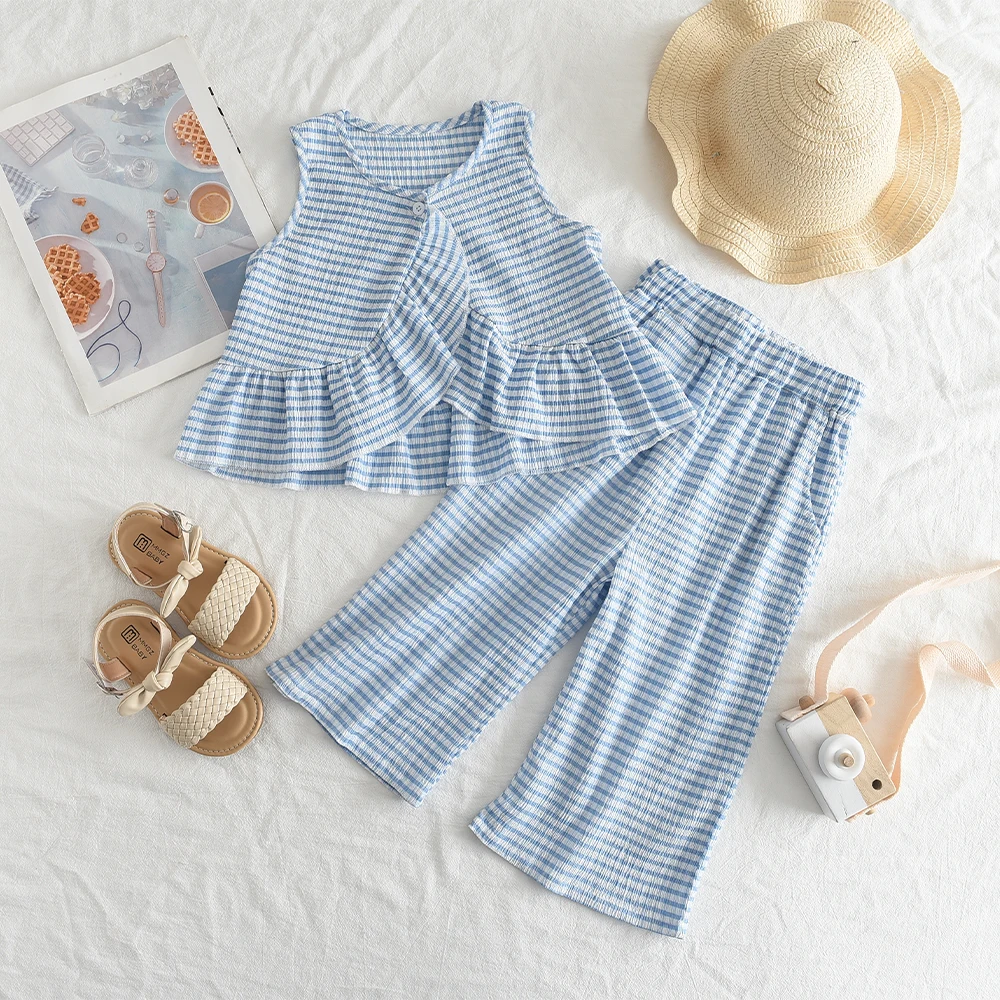 Bear Leader 2026 New Girls Suit Summer Thin Section Sleeveless Undershirt Skirt Mori Suit Fashion Sleeveless Suit Two-piece Sets