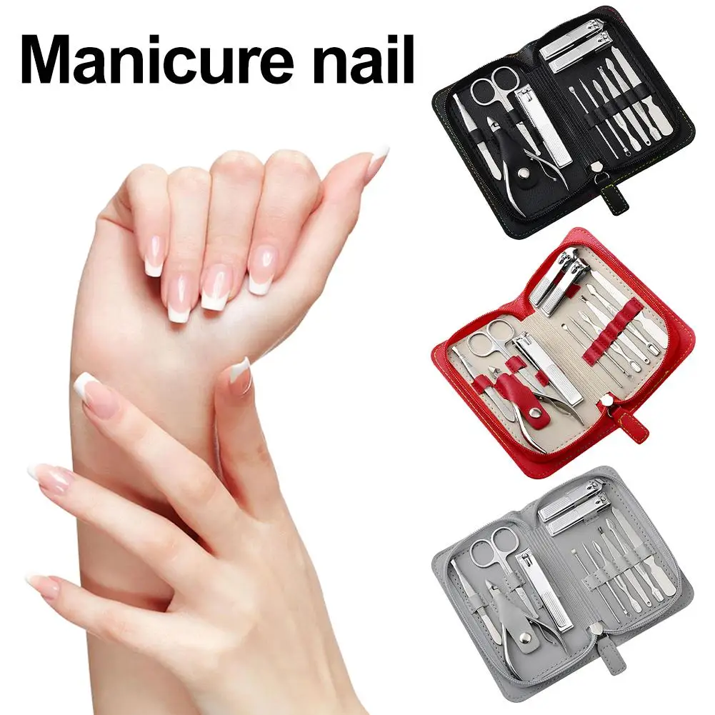 12Pcs Stainless Manicure Set Pedicure Nail Clipper Kit Stainless Steel Professional Nail Cutter Tools with Portable Travel Case