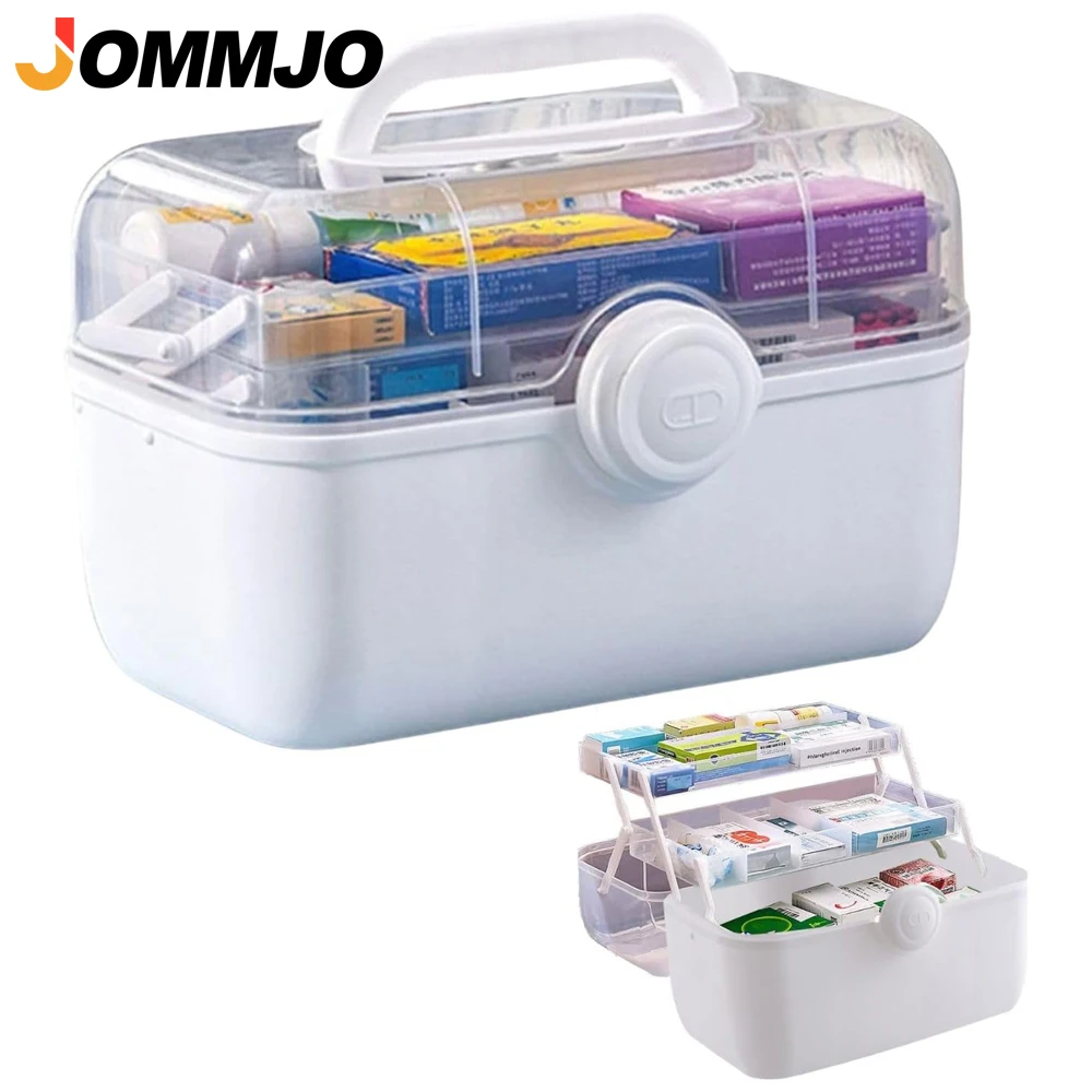 Large Capacity Family Medicine Organizer Box Portable First Aid Kit Medicine Storage Boxes Organizers Plastic Organizing Home