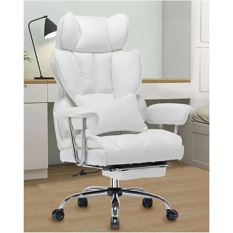 

Efomao Desk Office Chair 400LBS, Big and Tall Office Chair, PU Leather Computer Chair, Executive Office Chair with Leg Rest