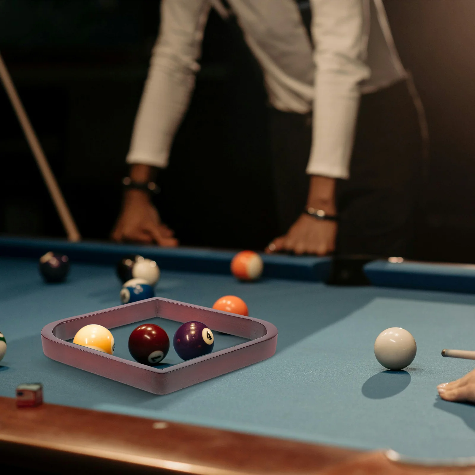 

Wooden Triangle Rack for Pool Table 9 Ball Diamonds Frame Durable Leisure Clubs Snooker Accessories