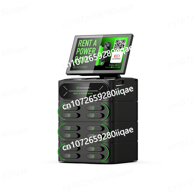 Mobile phone charging station 12 pcs shared mobile power supply, with screen to play advertisements