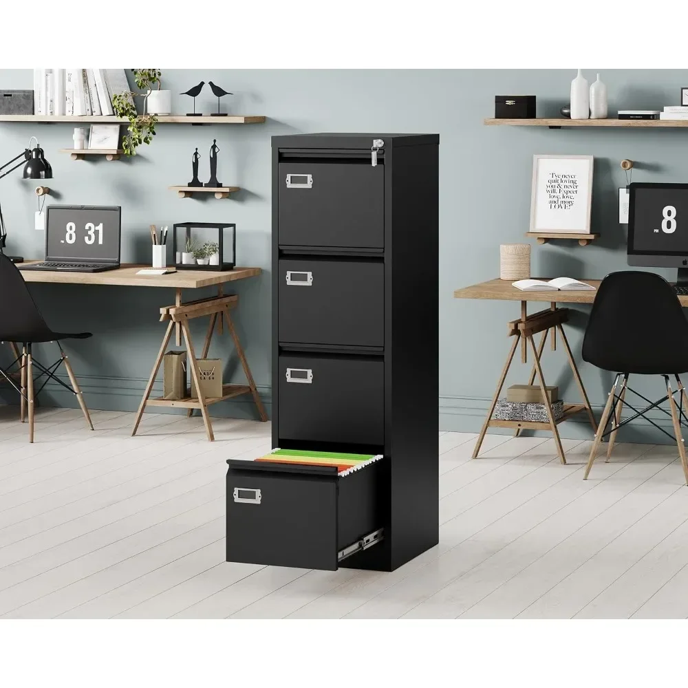 4 Drawer File Cabinet with Lock,Metal Office Filing Cabinets for Home Office- Storage A4/F4/Letter/Legal -Assembly