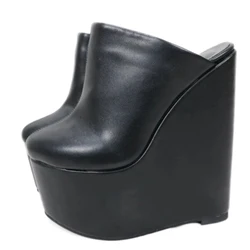 DIZHUANG shoes Fashionable women's high-heeled slippers. About 20cm heel height. Wedges outdoor slippers. Platform slippers.