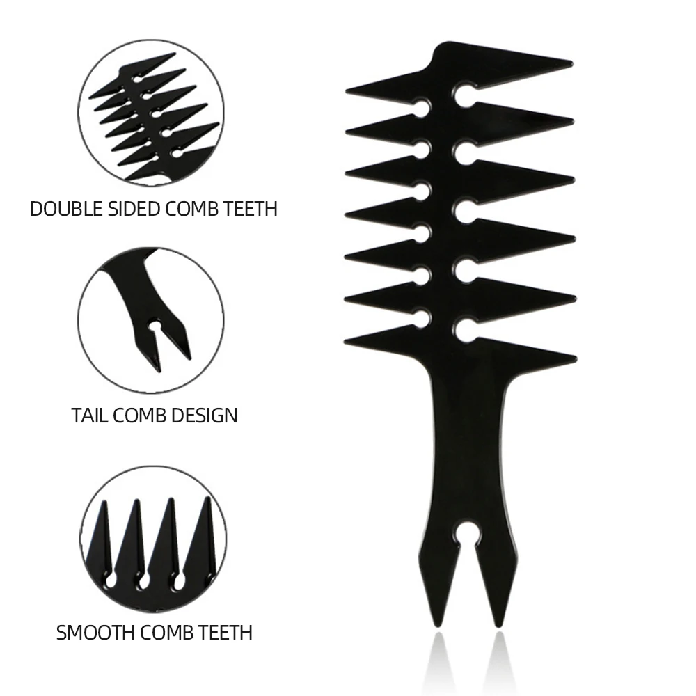 2 Pieces/1 Piece - Men's Retro Double Sided Oil Haircomb - Fishbone Comb Hairdressing Comb Styling Comb - Men's Essential
