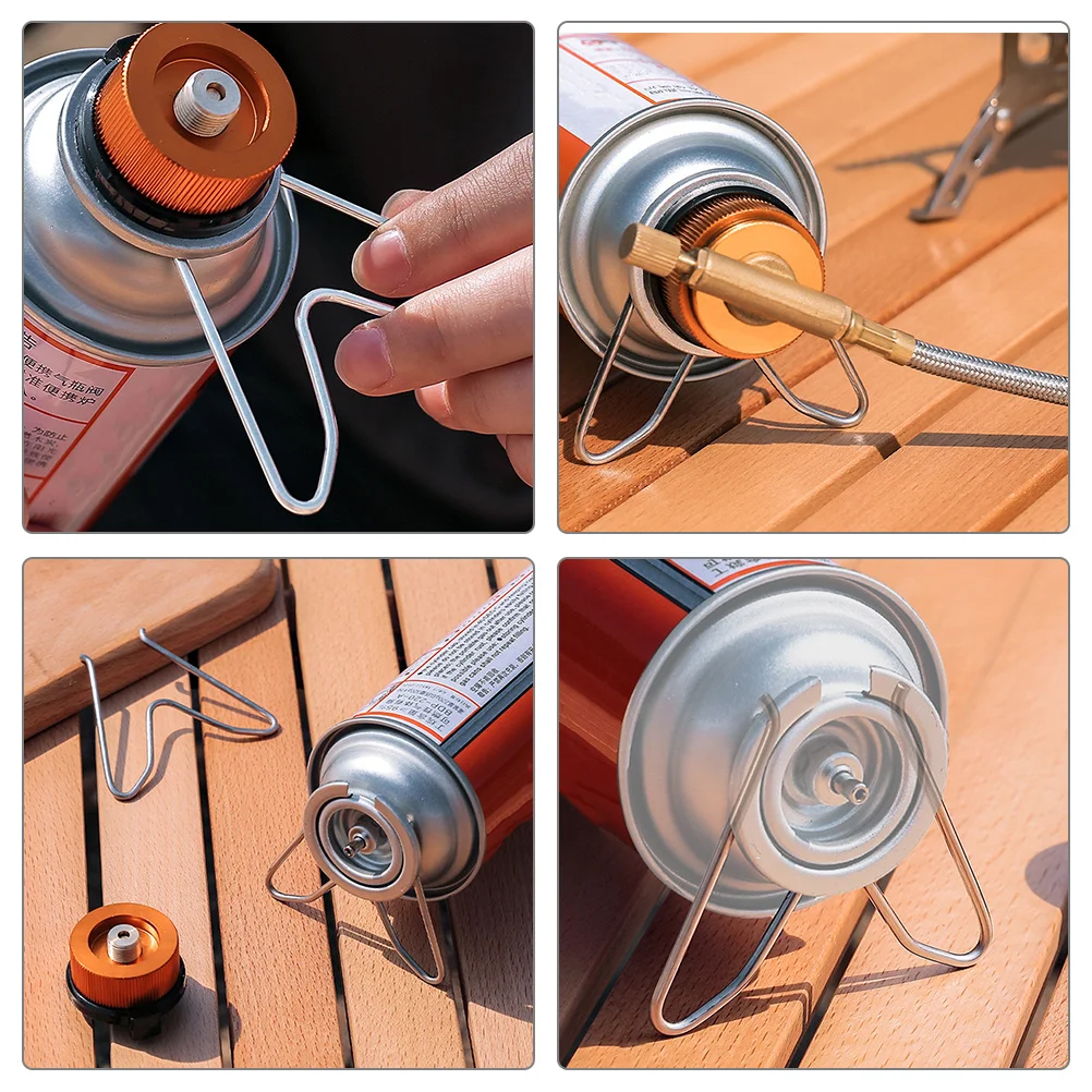 

2Pcs Portable Propane Tank Holder Stainless Steel Camping Gas Rack Outdoor Cooking Safety Base Lightweight Gear