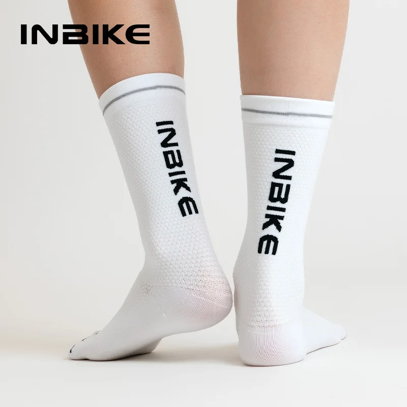 

INBIKE велосипедные носки светоотражающие безопасные профессиональные унисекс велосипедные дорожные MTB спортивные носки чулки высокоэластичные аксессуары для беговых велосипедов