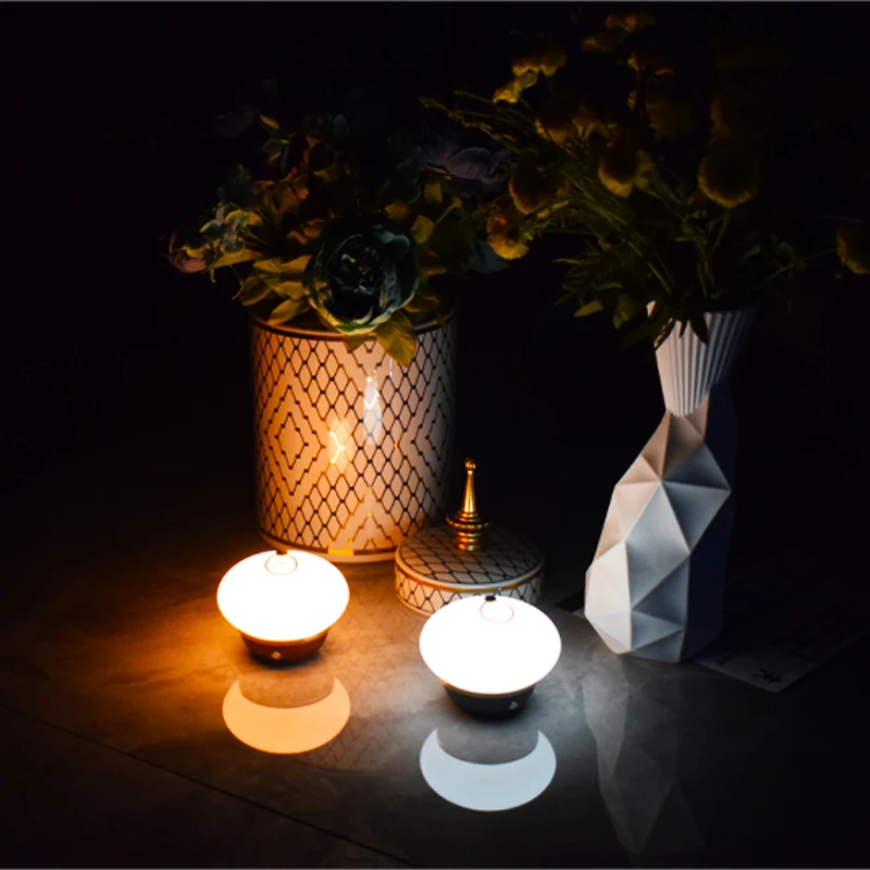 

Portable Wireless Touch Control LED Night Light for Bedroom Living Room Adjustable Brightness and Color, Rechargeable Table Lamp
