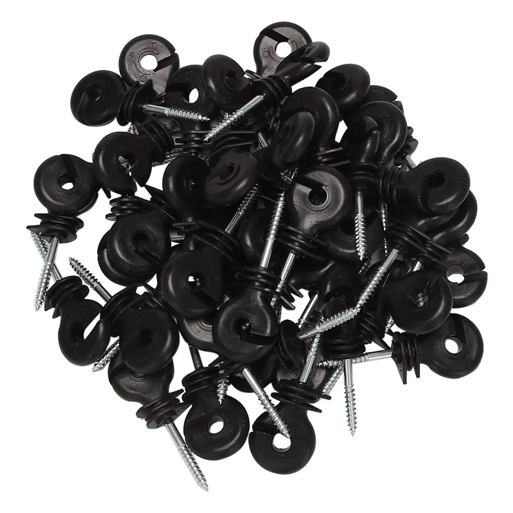GTS 50Pcs Electric Fence Offset Ring Insulator Fencing Screw in Posts Wire Safe Agricultural Garden Supplies Accessories